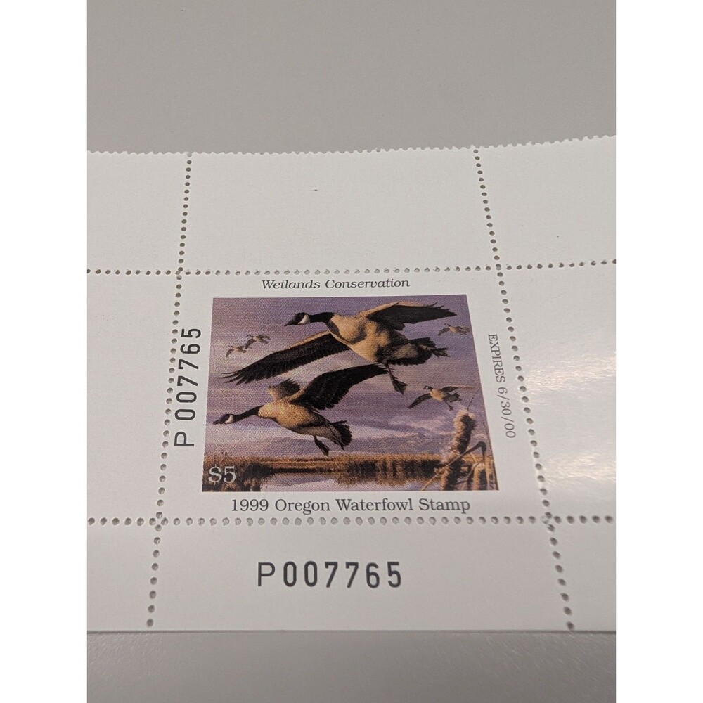 1999 OREGON WATERFOWL STAMP, MNH collectable vintage